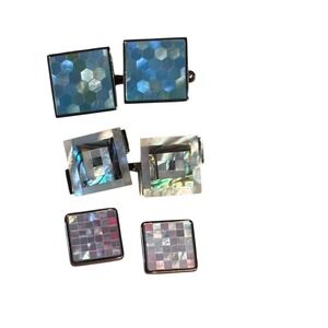Cuff Daddy Mens Luxury Mother of Pearl Inlay Cufflinks Lot of 3